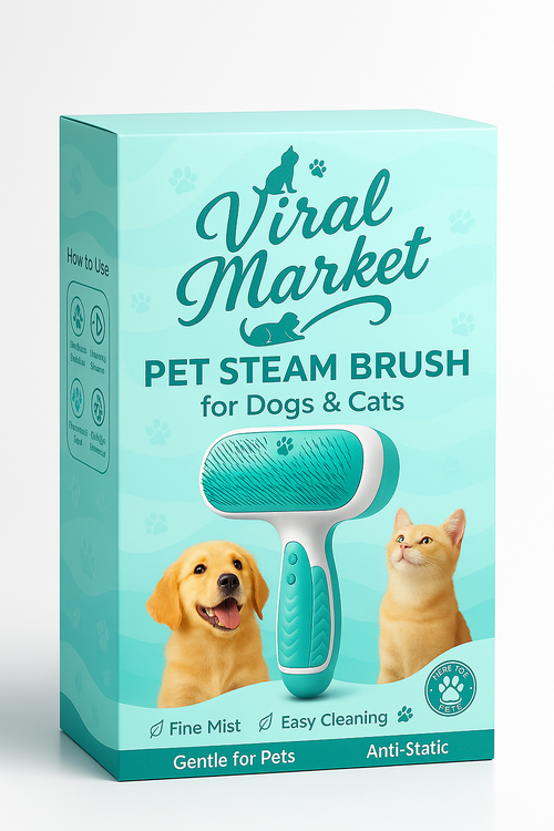 Leo & Lily Pet Steam Brush for Dogs & Cats – Self-Cleaning Deshedding Grooming Brush with Mist Spray, Anti-Static Bristles, Gentle for Long-Haired Cats & Shedding Dogs