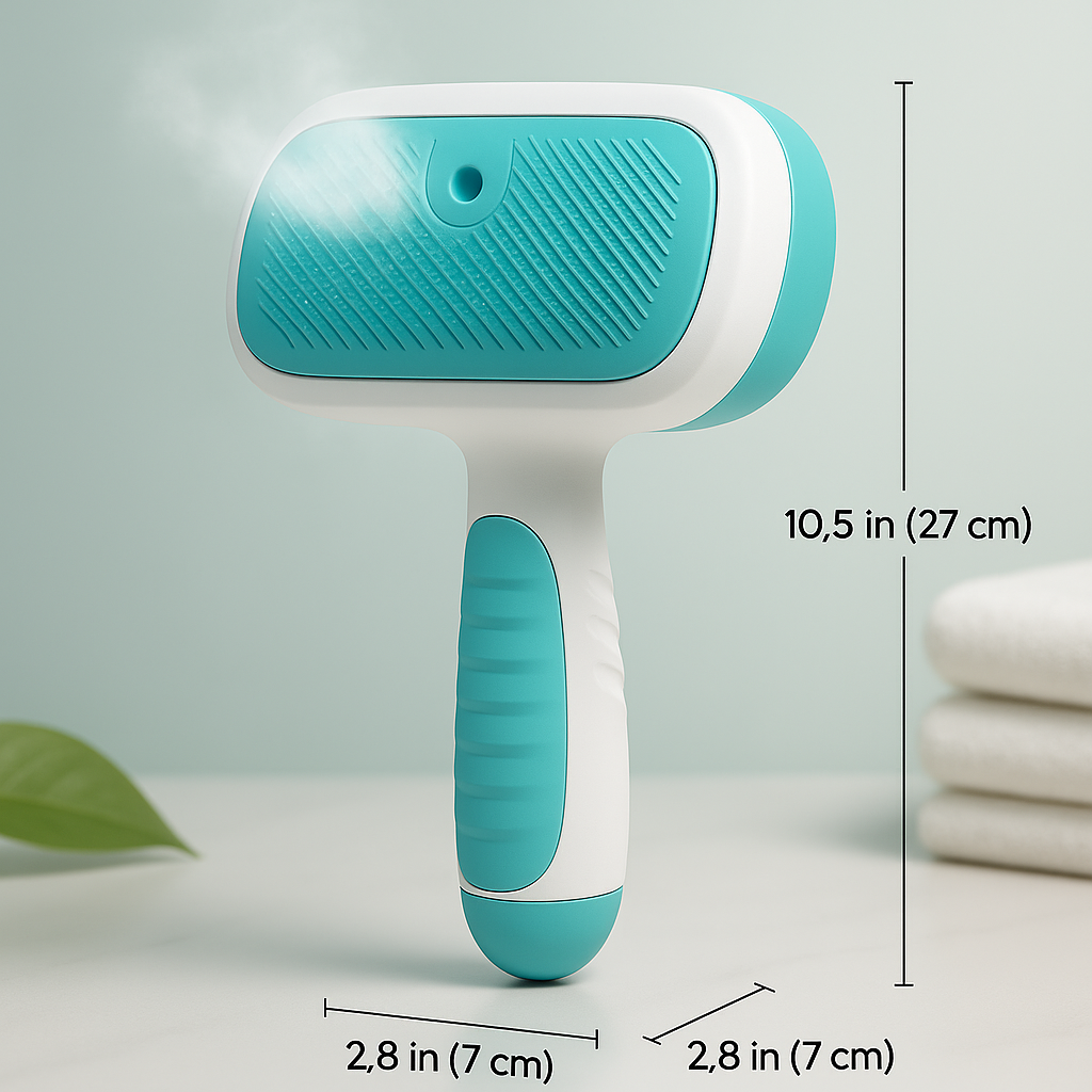 Leo & Lily Pet Steam Brush for Dogs & Cats – Self-Cleaning Deshedding Grooming Brush with Mist Spray, Anti-Static Bristles, Gentle for Long-Haired Cats & Shedding Dogs