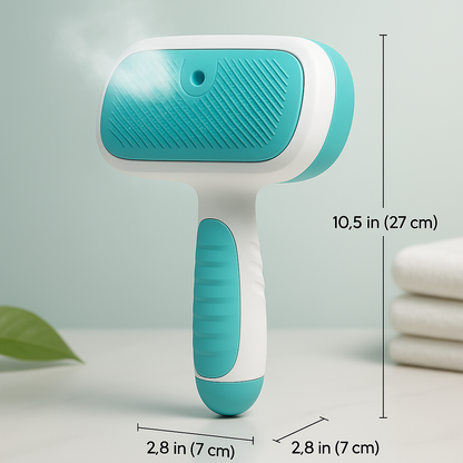 Leo & Lily Pet Steam Brush for Dogs & Cats – Self-Cleaning Deshedding Grooming Brush with Mist Spray, Anti-Static Bristles, Gentle for Long-Haired Cats & Shedding Dogs